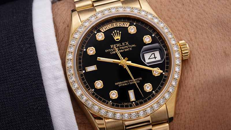 rolex watch on man's wrist